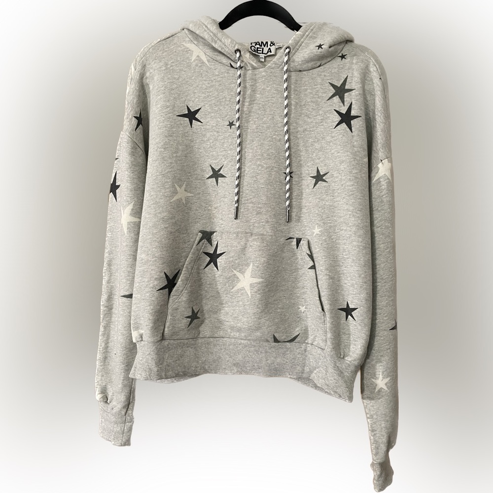 Pam & Gela Pleat Back Star Hoodie - Heather Grey S/P